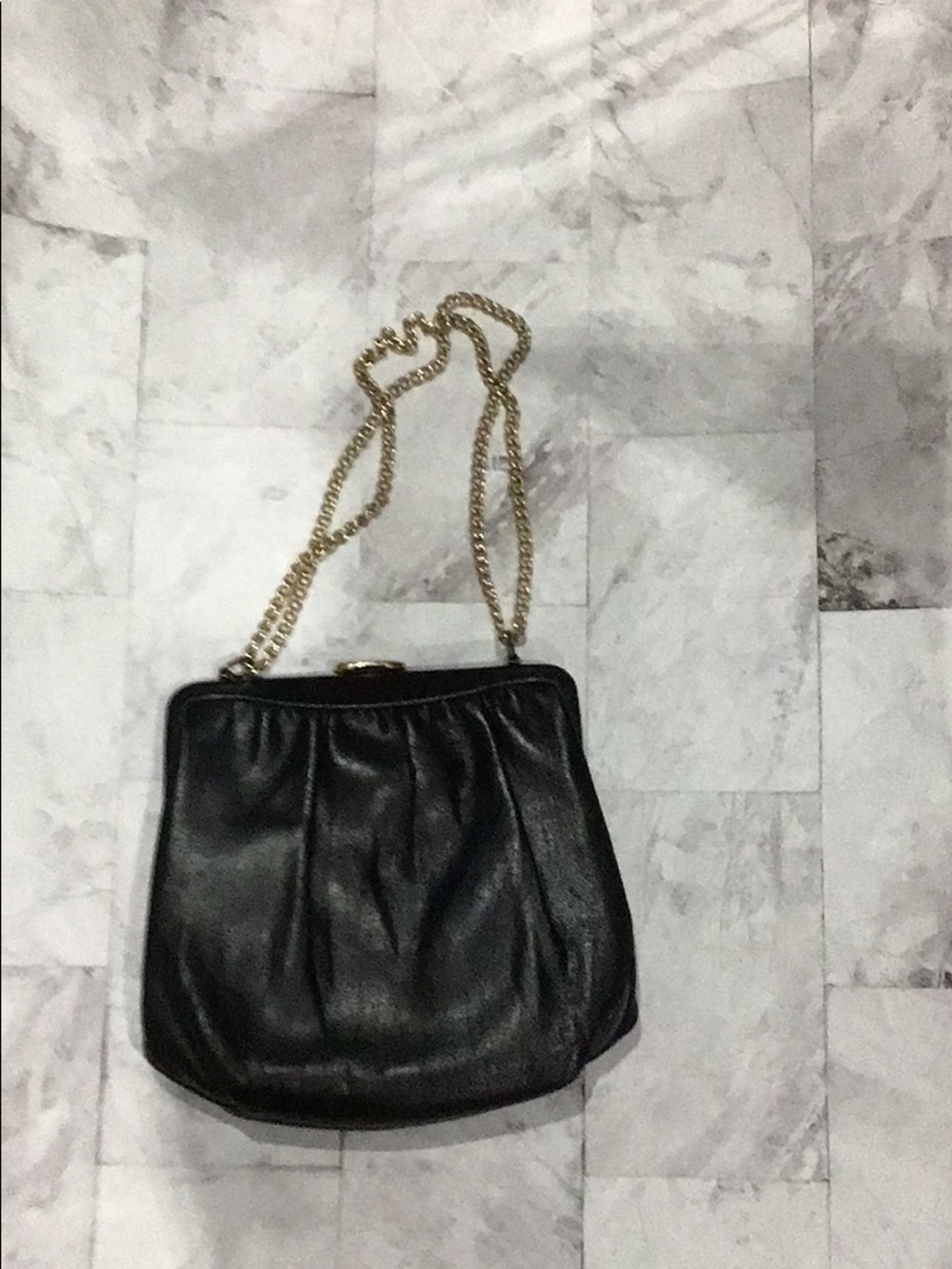 vintage black small leather purse